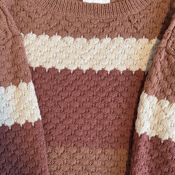 Bohme Textured Striped Sweater - Pink and Cream - Picture 3 of 7